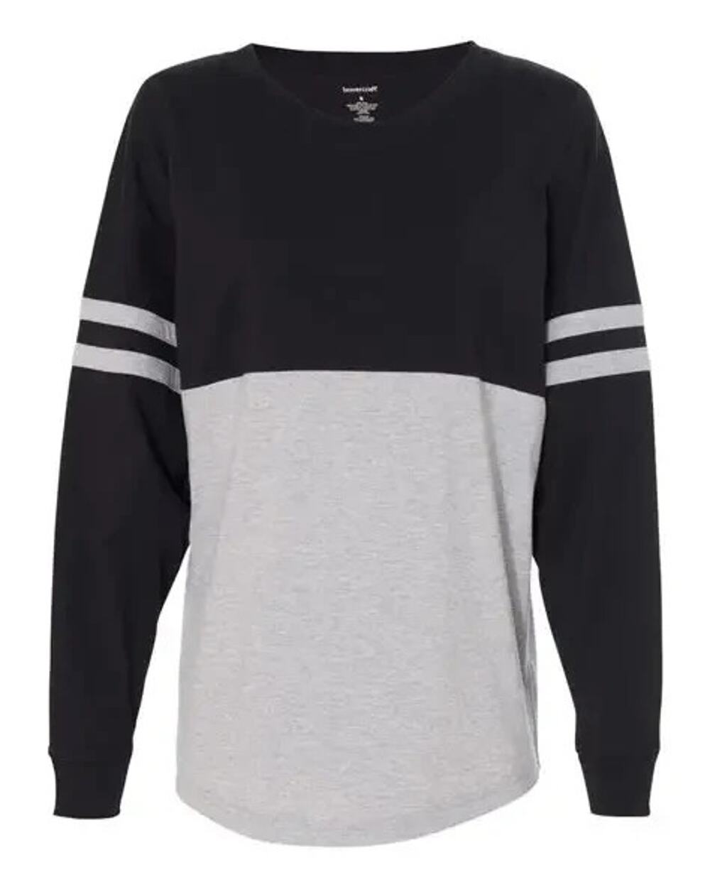 BOXERCRAFT WOMEN'S POM POM OVERSIZE LONG SLEEVE JERSEY T SHIRT SIZE Small NEW